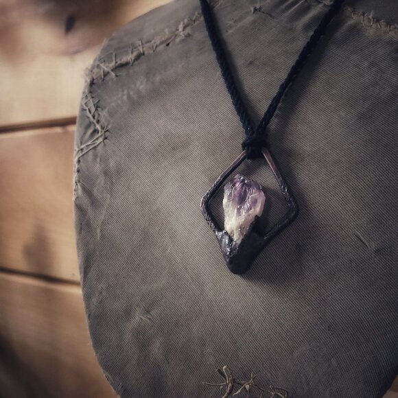 Amethyst Electroformed Necklace - Picture 3 of 7